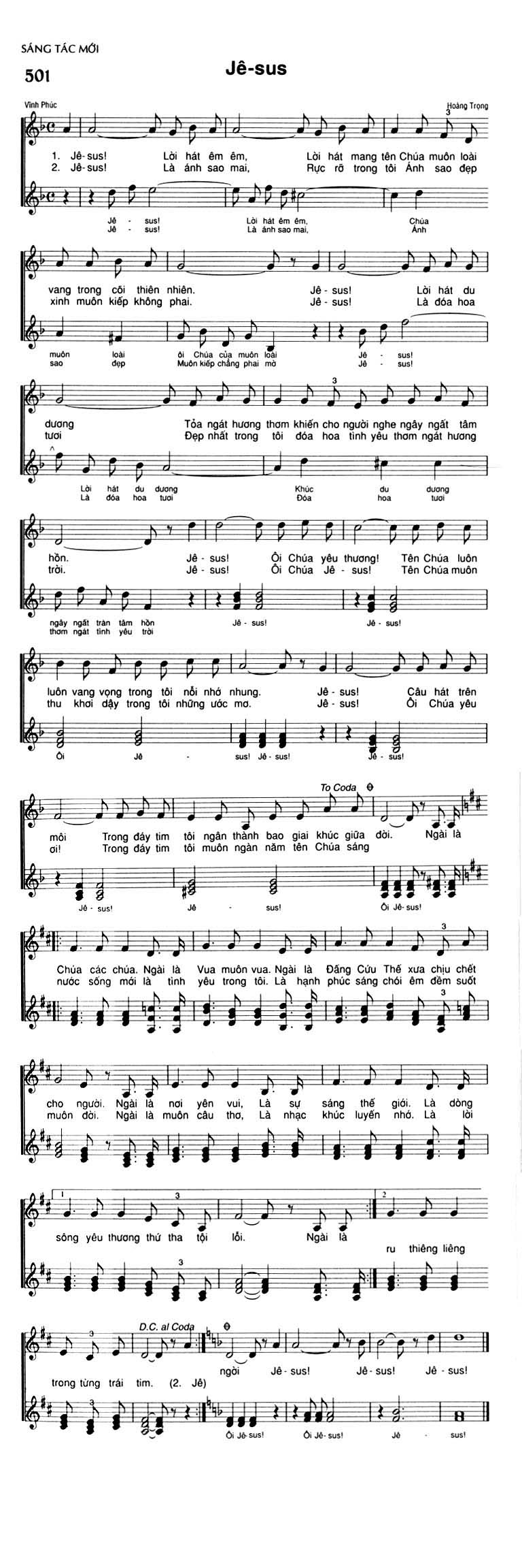 Sheet music: Jê-sus