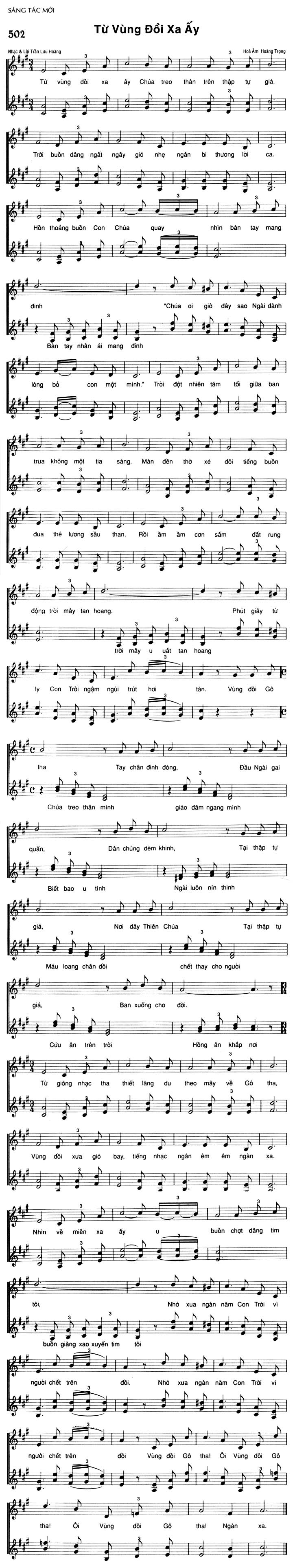 Sheet music: Từ Vùng Đồi Xa Ấy