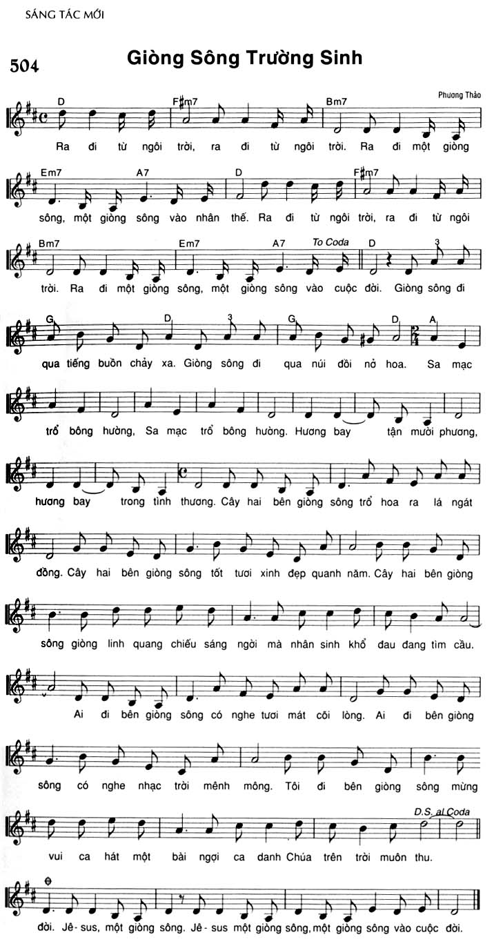 Sheet music: Dòng Sông Trường Sinh