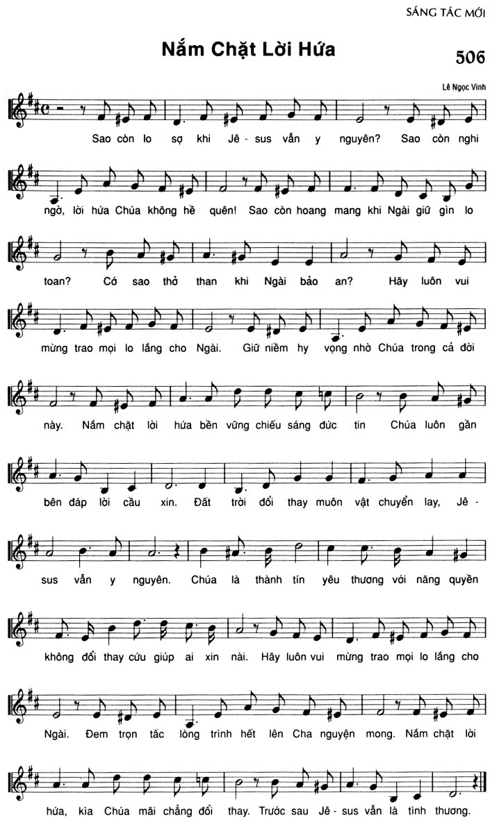 Sheet music: Nắm Chặt Lời Hứa