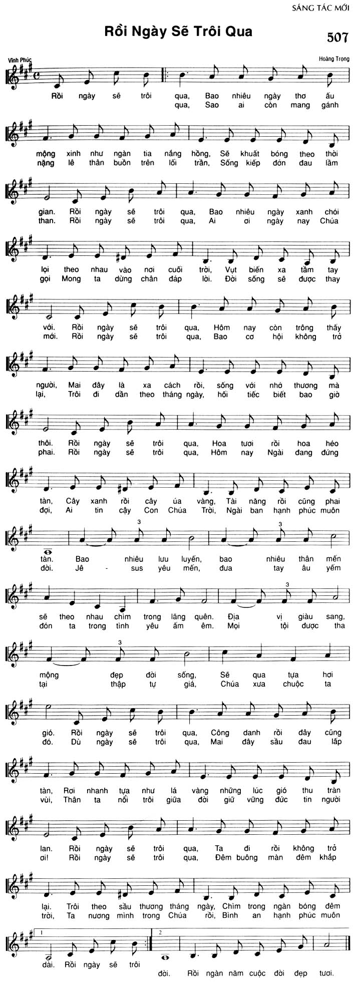 Sheet music: Rồi Ngày Sẽ Trôi Qua