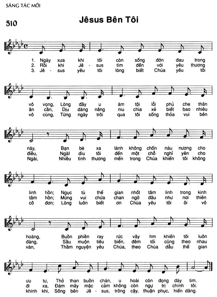 Sheet music: Jêsus Bên Tôi
