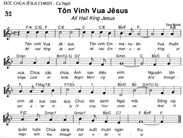 Sheet music: Tôn Vinh Vua Jêsus