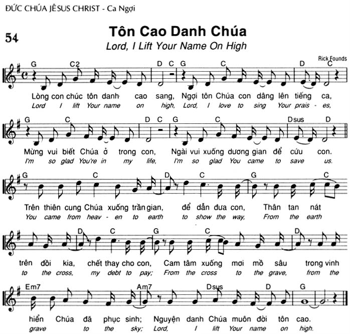 Sheet music: Tôn Cao Danh Chúa
