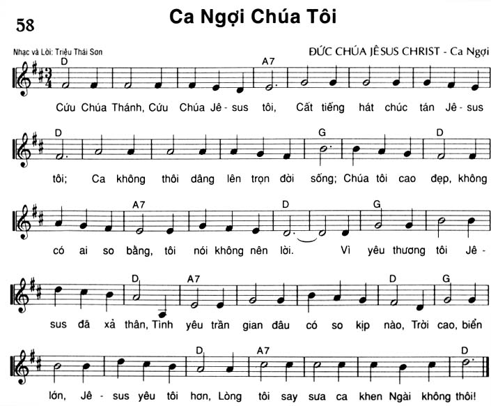 Sheet music: Ca Ngợi Chúa Tôi