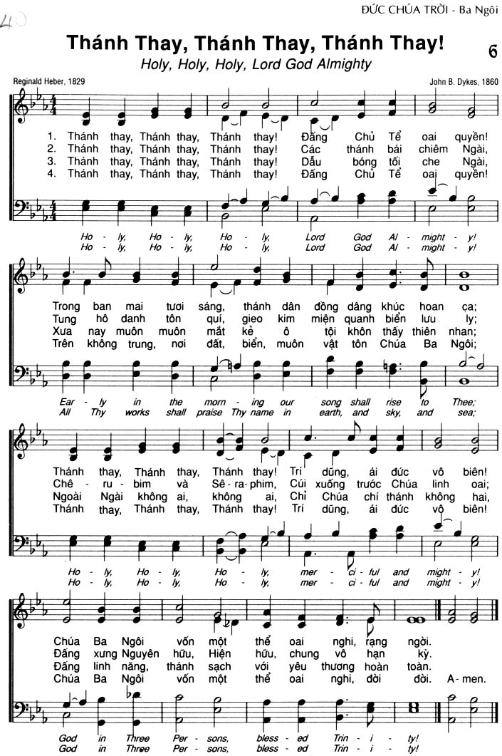 Sheet music: Thánh Thay, Thánh Thay, Thánh Thay