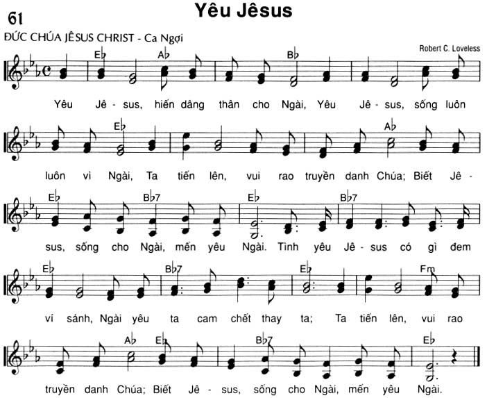 Sheet music: Yêu Jêsus