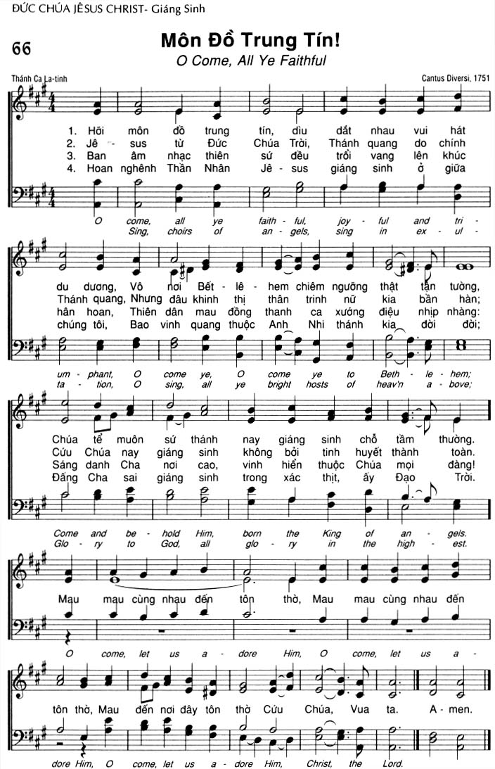 Sheet music: Môn Đồ Trung Tín