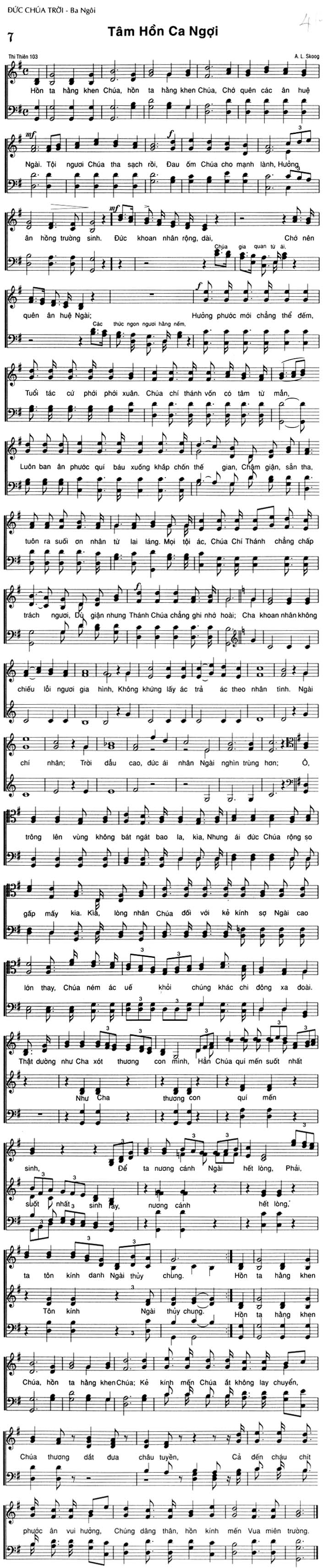 Sheet music: Tâm Hồn Ca Ngợi