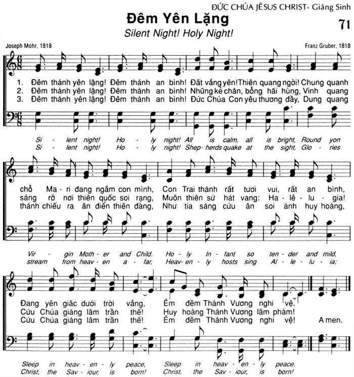 Sheet music: Đêm Yên Lặng