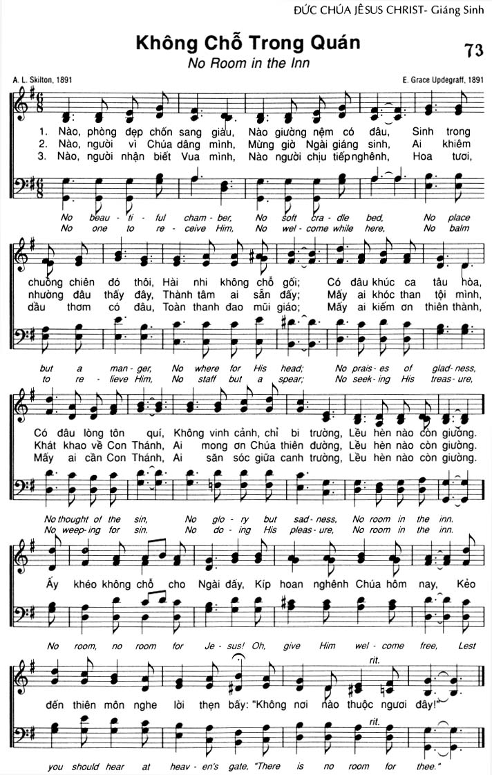 Sheet music: Không Chổ Trong Quán