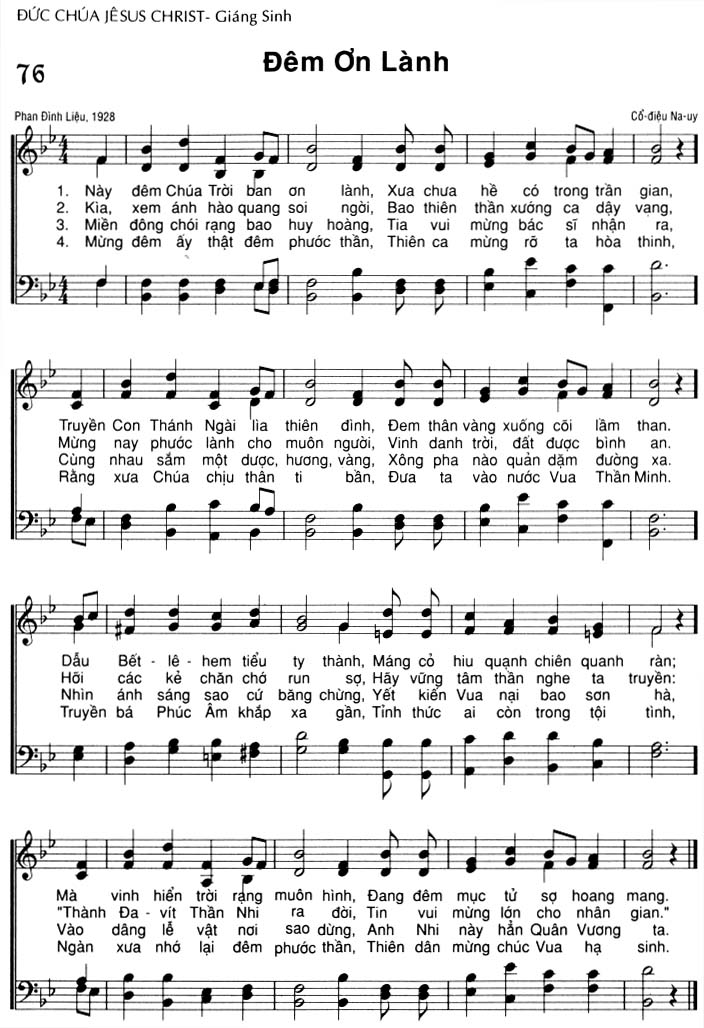 Sheet music: Đêm Ơn Lành