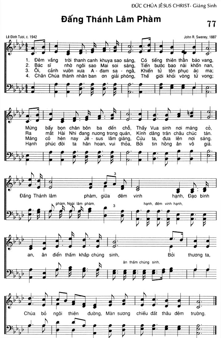 Sheet music: Đấng Thánh Lâm Phàm