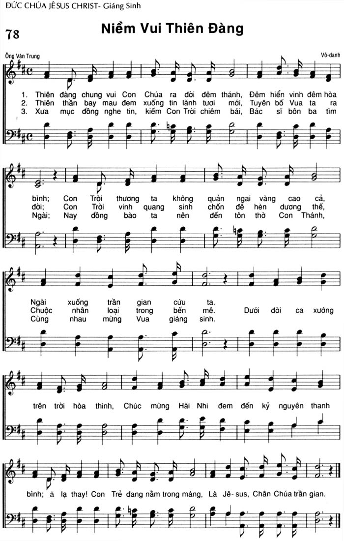Sheet music: Niềm Vui Thiên Đàng