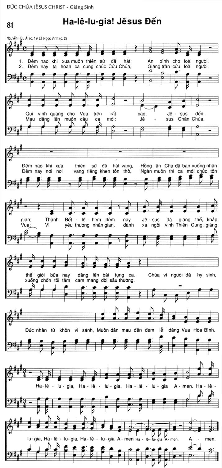 Sheet music: Ha-lê-lu-gia! Jêsus Đến
