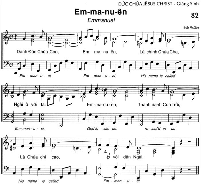 Sheet music: Em-ma-nu-ên