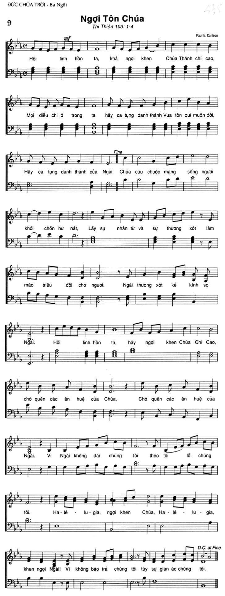 Sheet music: Ngợi Tôn Chúa