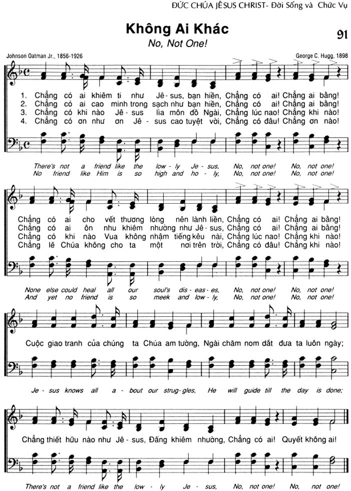 Sheet music: Không Ai Khác