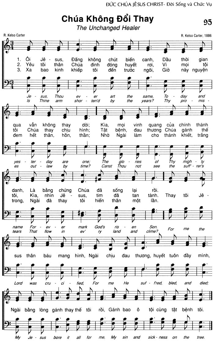 Sheet music: Chúa Không Đổi Thay