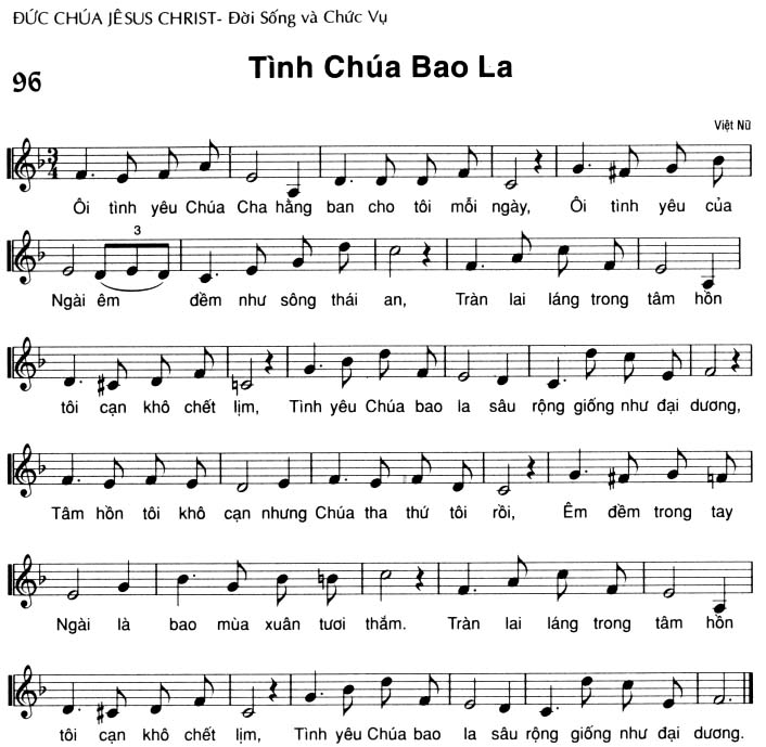 Sheet music: Tình Chúa Bao La