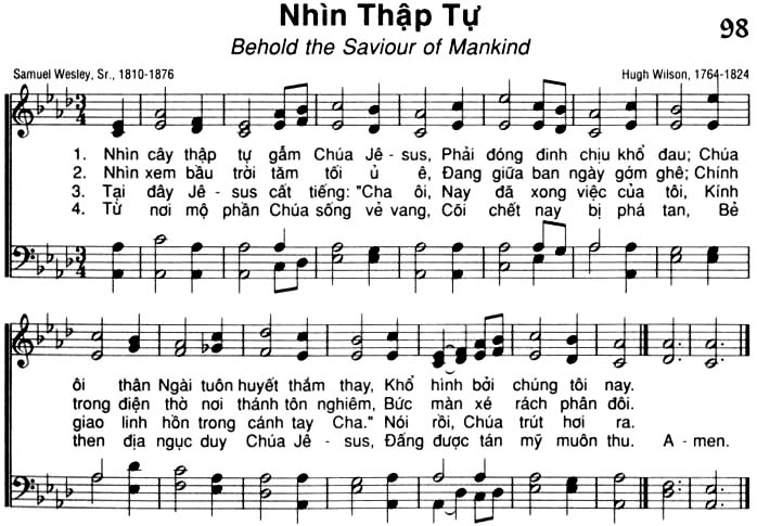 Sheet music: Nhìn Thập Tự