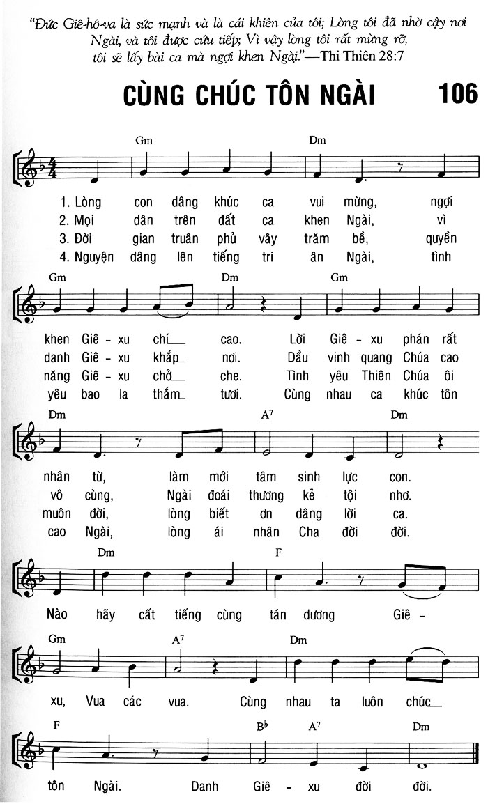 Sheet music: CÙNG CHÚC TÔN NGÀI