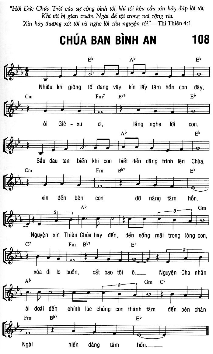 Sheet music: CHÚA BAN BÌNH AN
