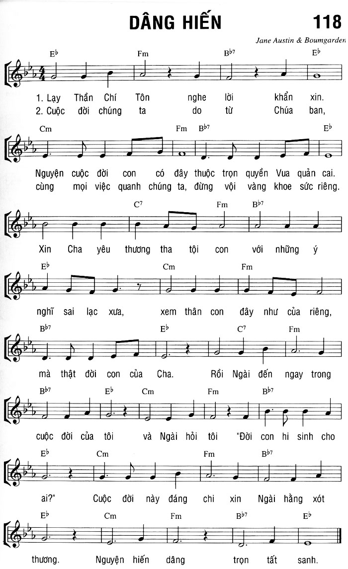 Sheet music: DÂNG HIẾN