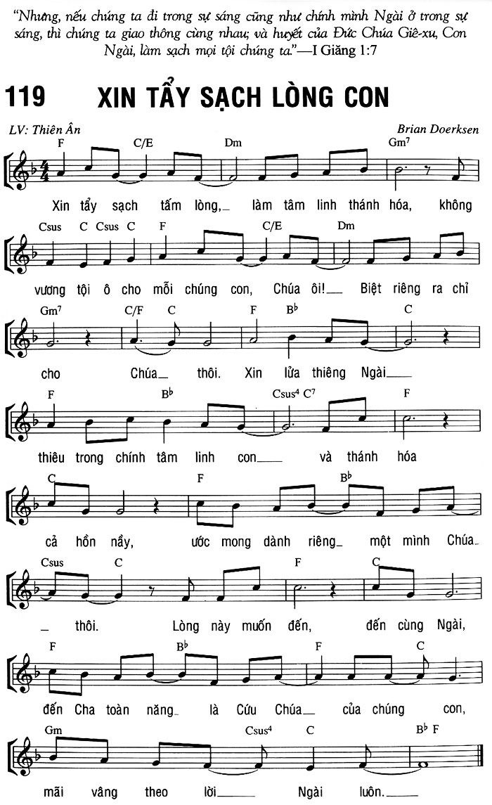 Sheet music: XIN TẨY SẠCH LÒNG CON
