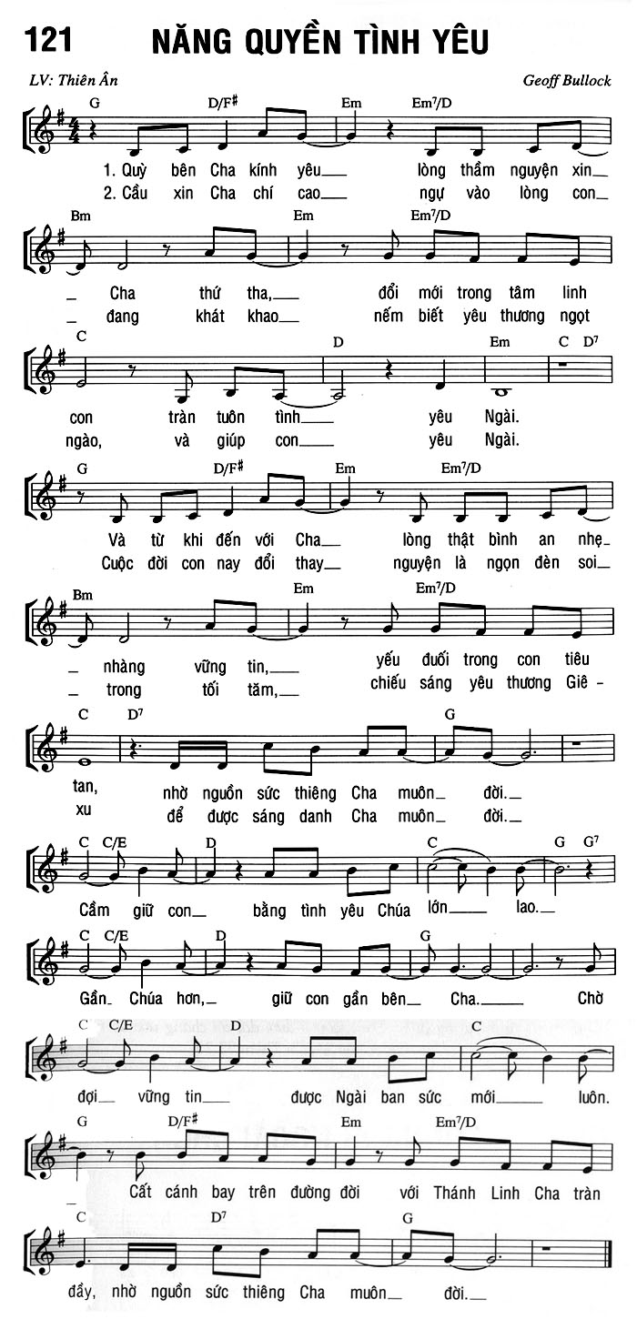 Sheet music: NĂNG QUYỀN TÌNH YÊU