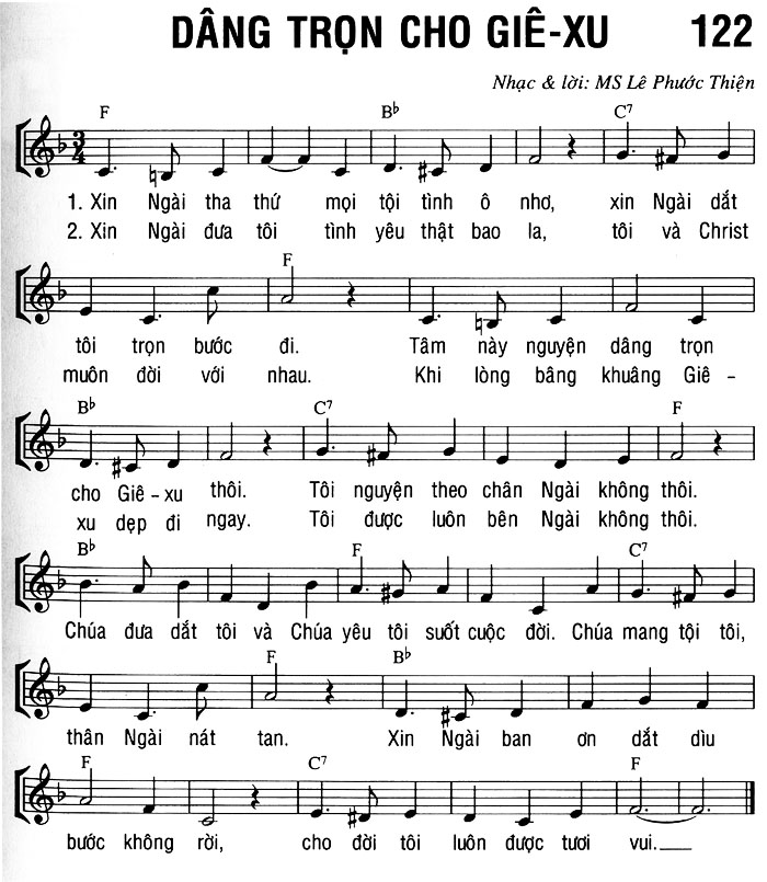 Sheet music: DÂNG TRỌN CHO GIÊ-XU