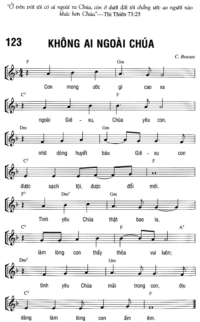 Sheet music: KHÔNG AI NGOÀI CHÚA