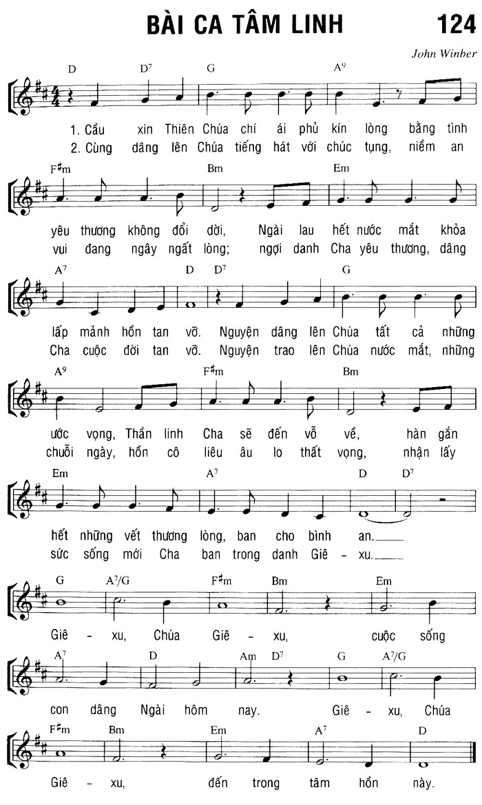 Sheet music: BÀI CA TÂM LINH