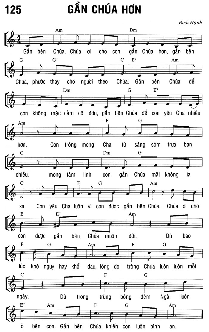 Sheet music: GẦN CHÚA HƠN