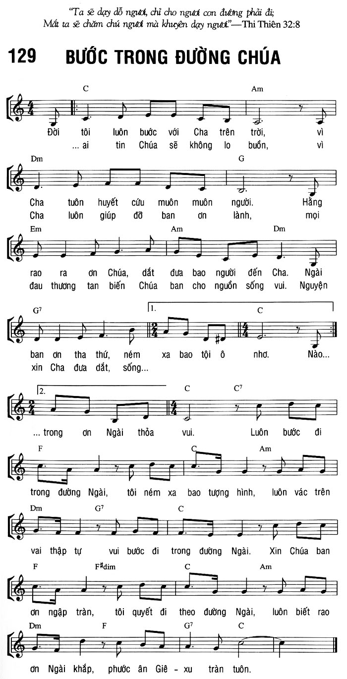 Sheet music: BƯỚC TRONG ĐƯỜNG CHÚA