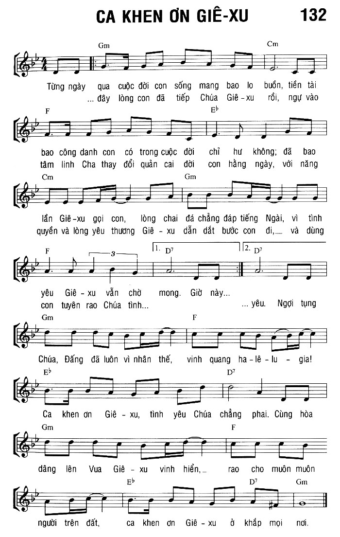 Sheet music: CA KHEN ƠN GIÊ-XU