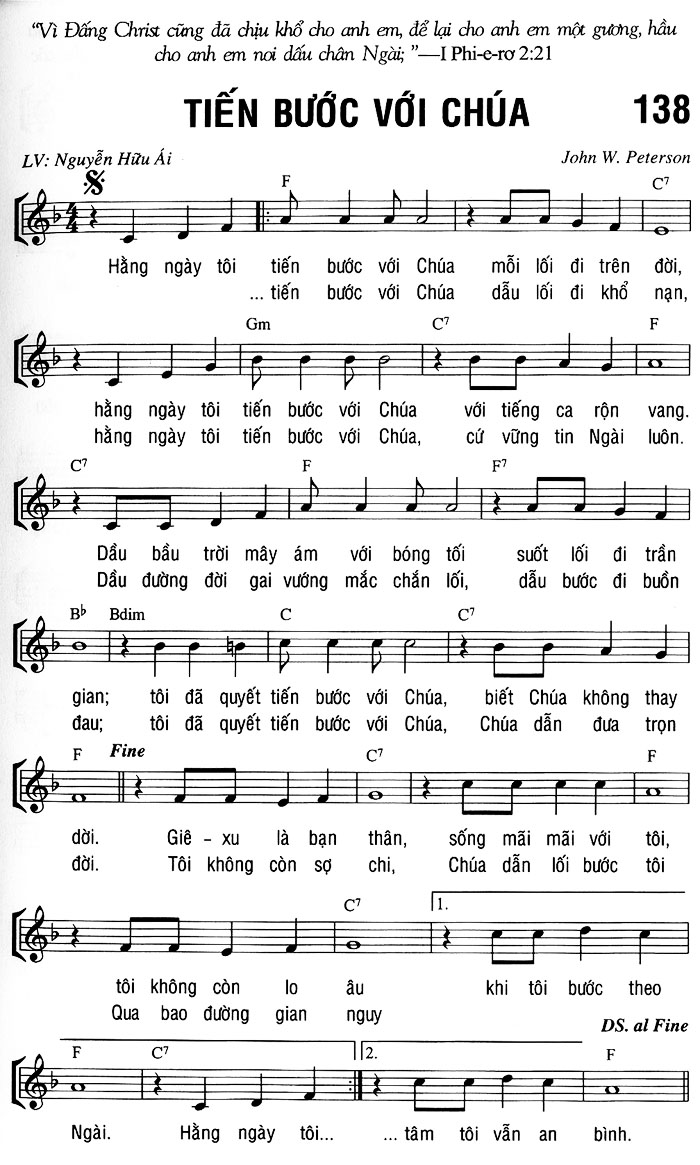 Sheet music: TIẾN BƯỚC VỚI CHÚA