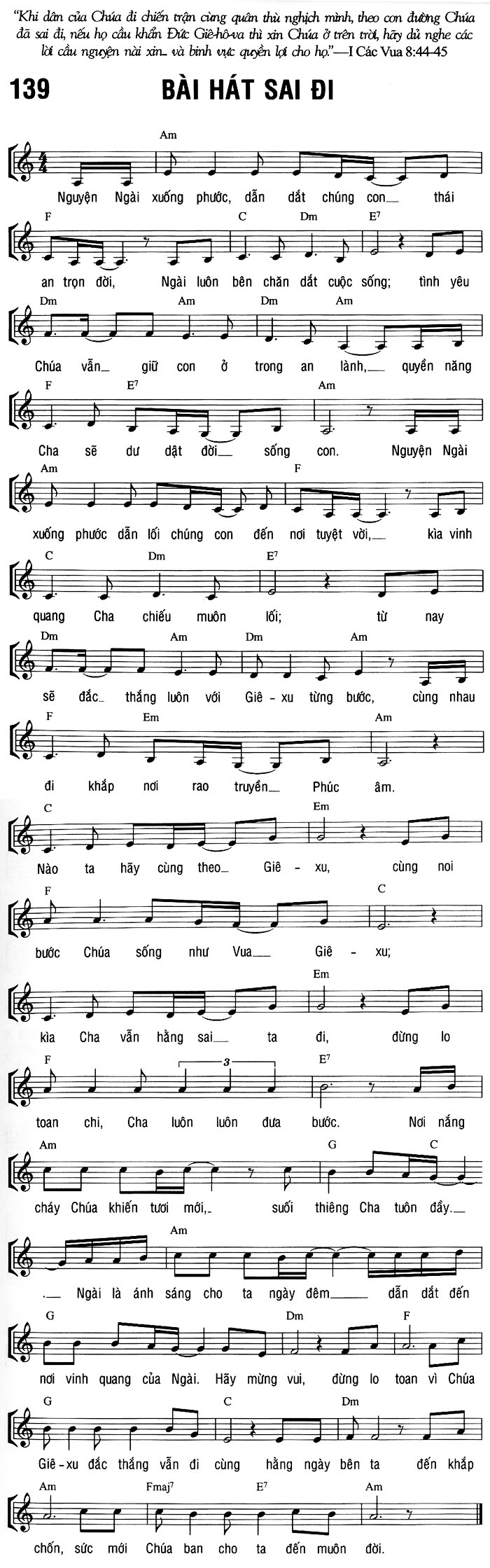 Sheet music: BÀI HÁT SAI ĐI