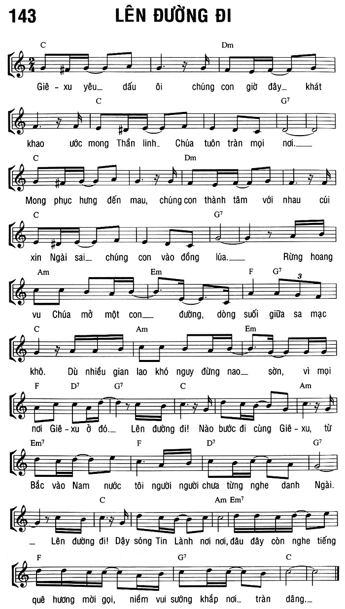 Sheet music: LÊN ĐƯỜNG ĐI