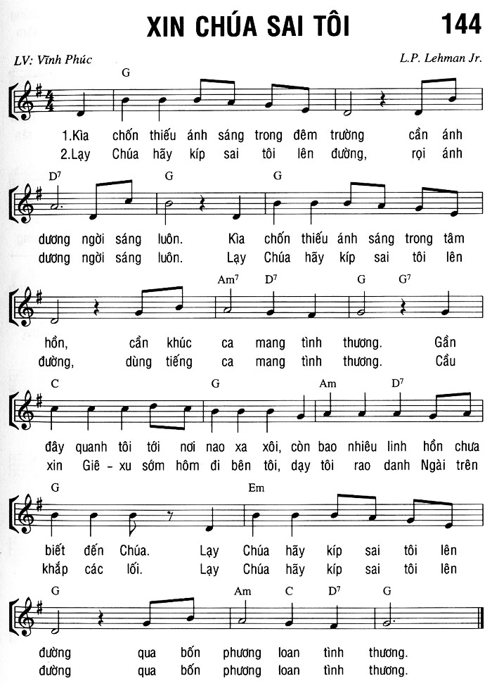 Sheet music: XIN CHÚA SAI TÔI