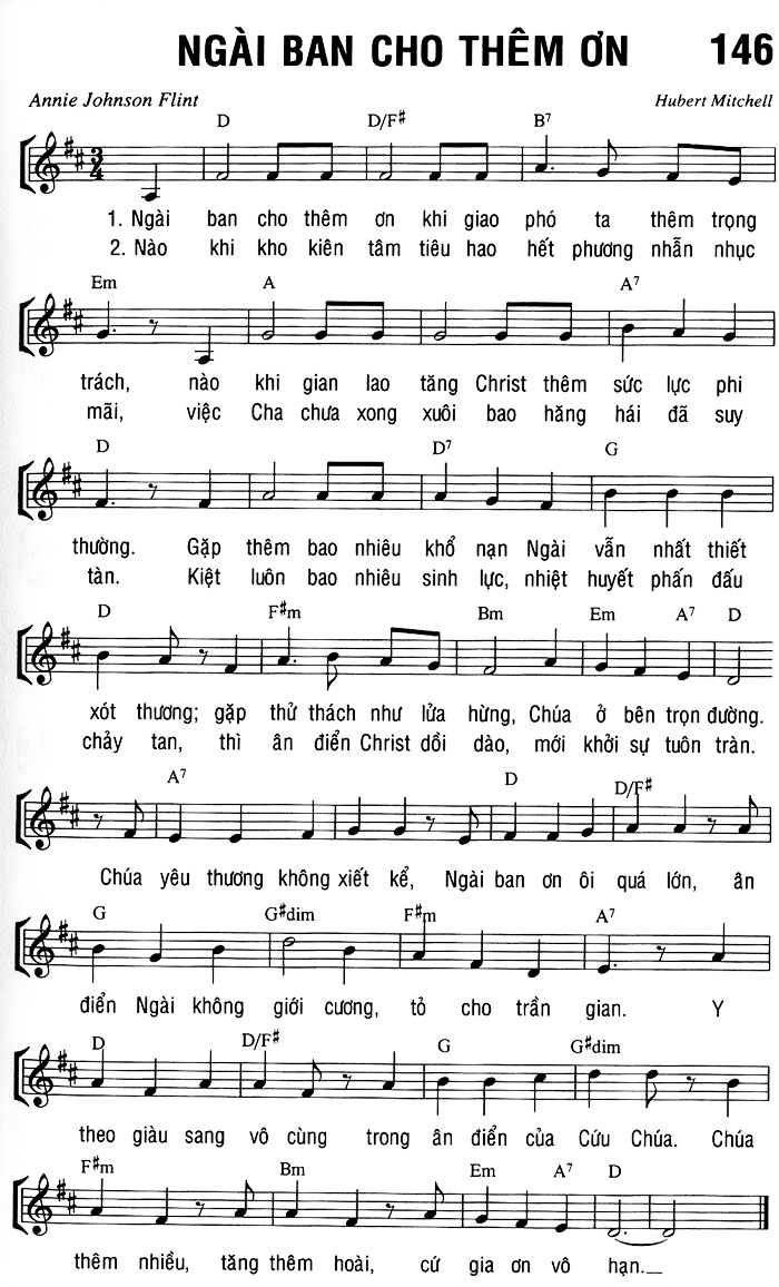 Sheet music: NGÀI BAN CHO THÊM ƠN