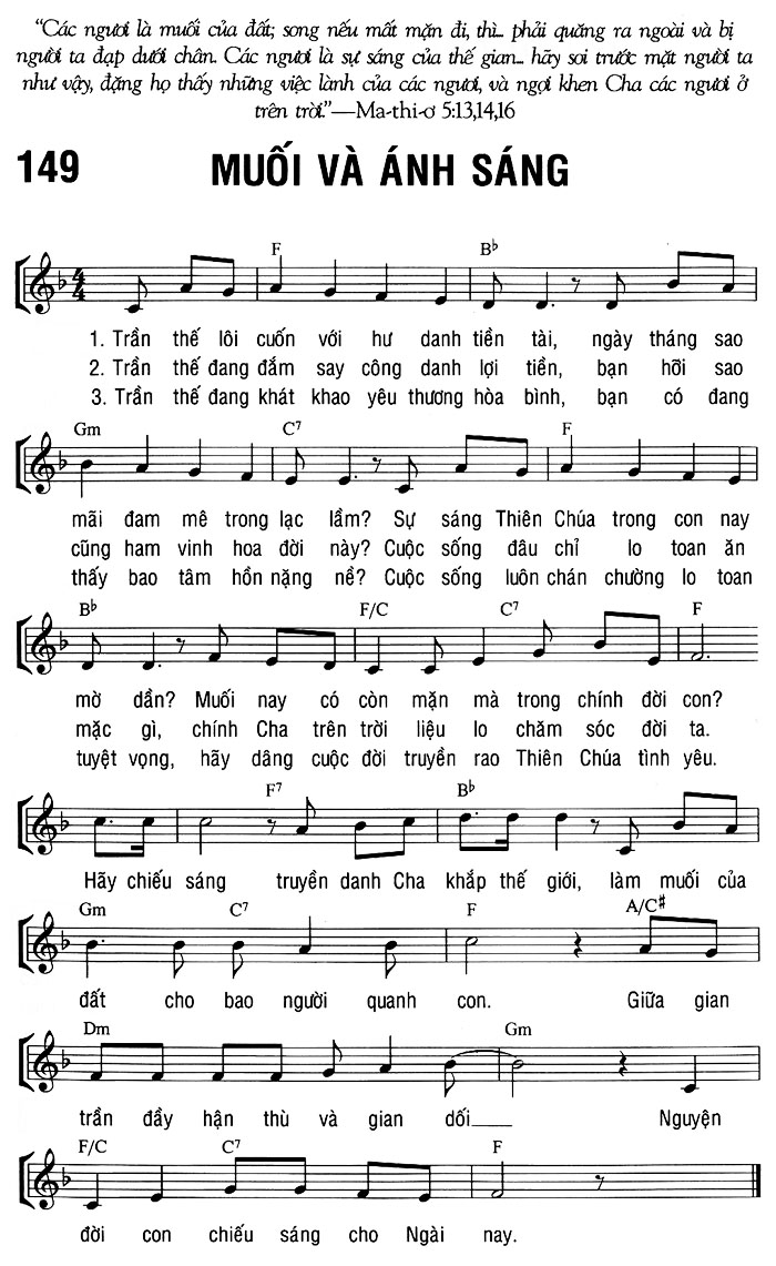 Sheet music: MUỐI VÀ ÁNH SÁNG