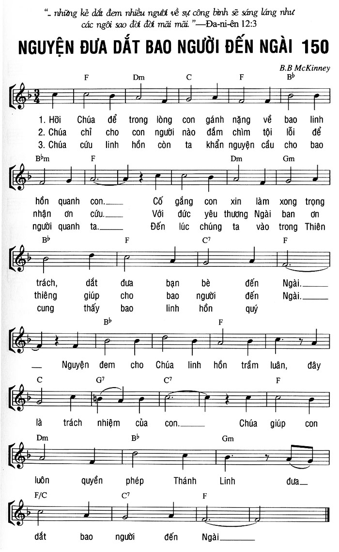 Sheet music: NGUYỆN ĐƯA DẮT BAO NGƯỜI ĐẾN NGÀI