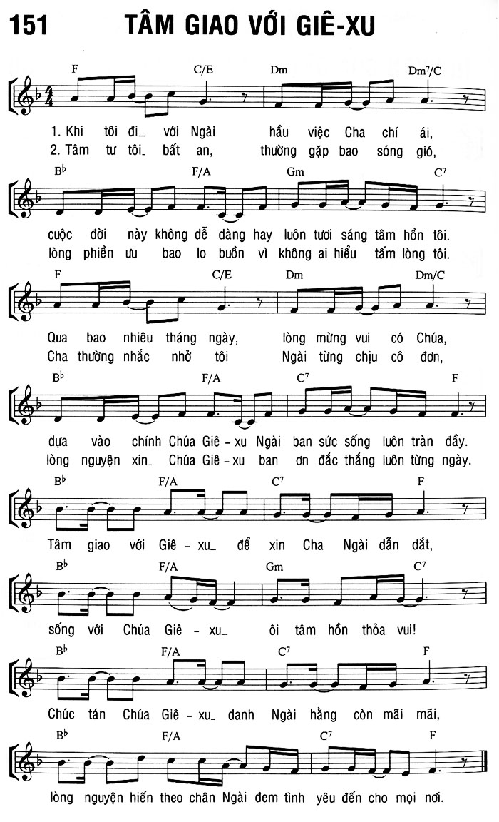 Sheet music: TÂM GIAO VỚI GIÊ-XU