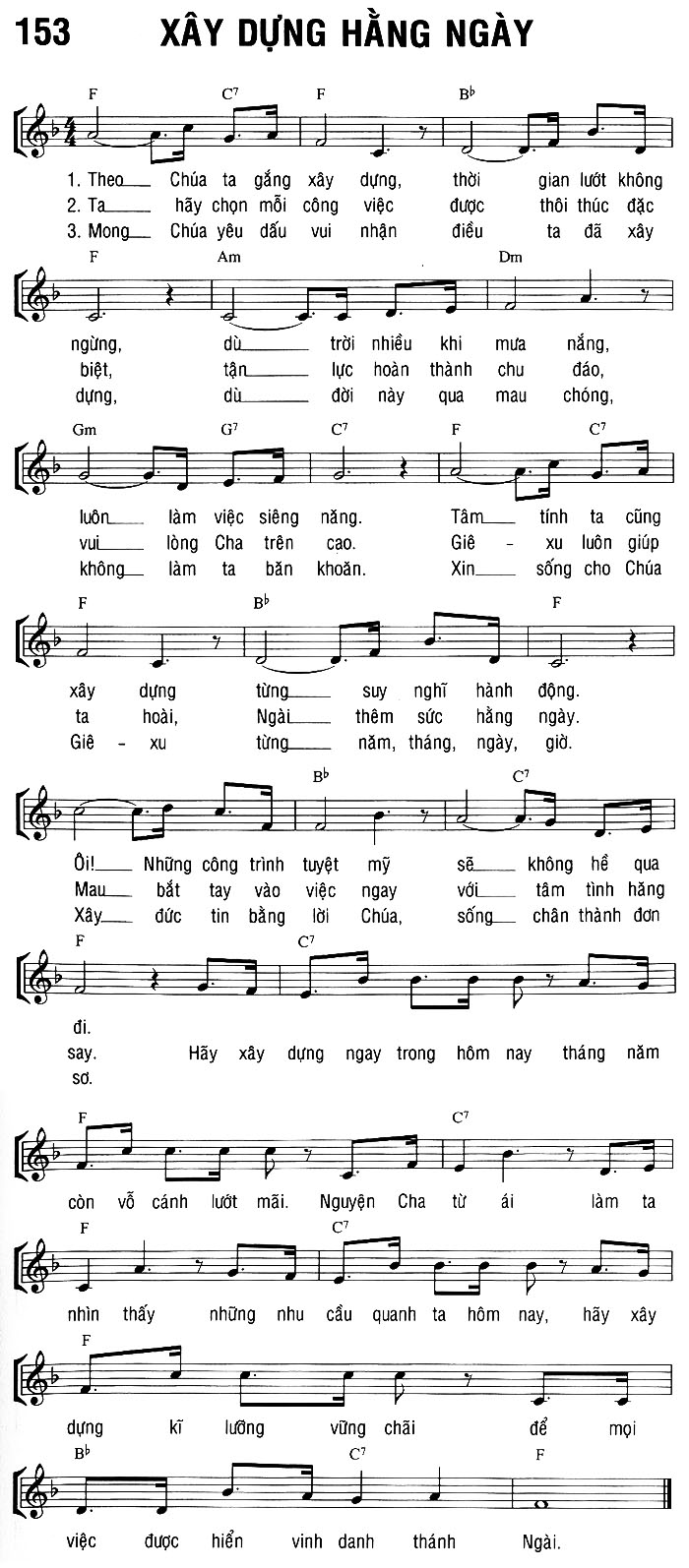 Sheet music: XÂY DỰNG HẰNG NGÀY