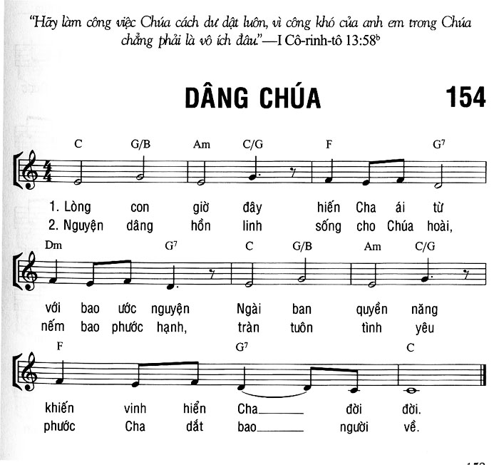 Sheet music: DÂNG CHÚA