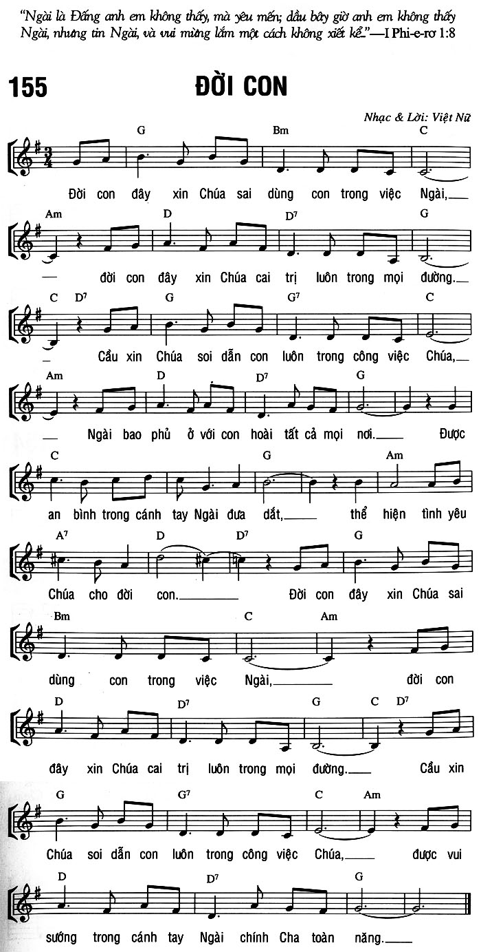 Sheet music: ĐỜI CON