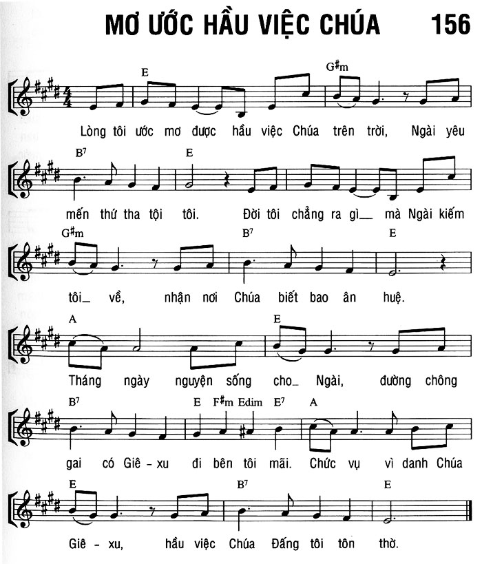 Sheet music: MƠ ƯỚC HẦU VIỆC CHÚA
