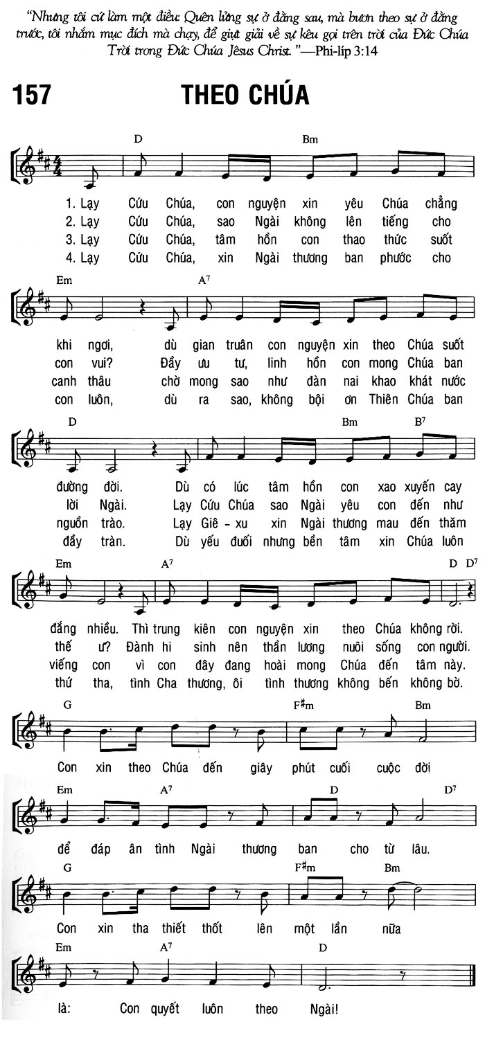 Sheet music: THEO CHÚA