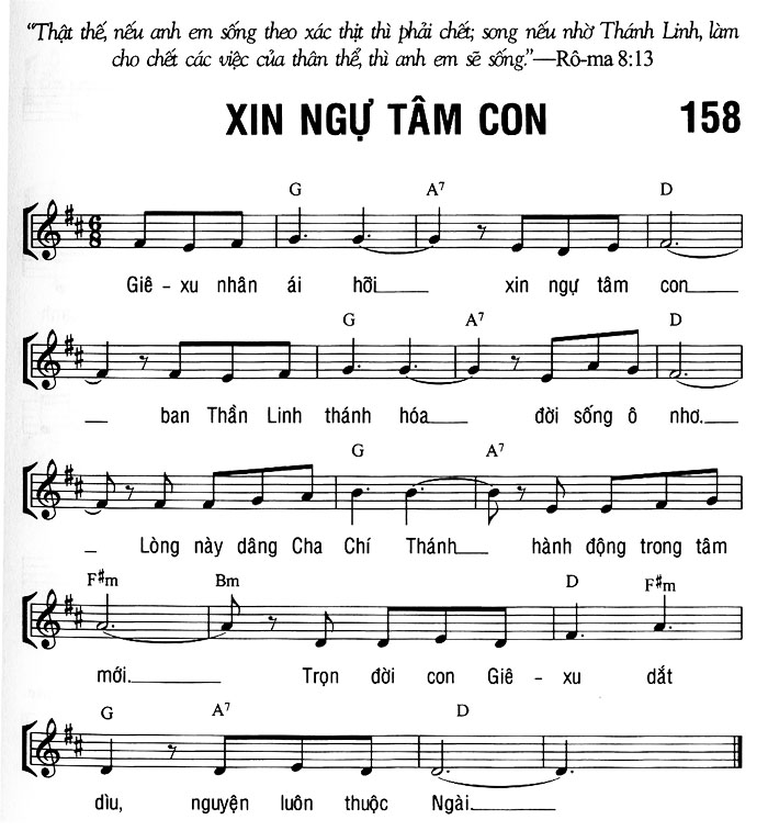Sheet music: XIN NGỰ TÂM CON
